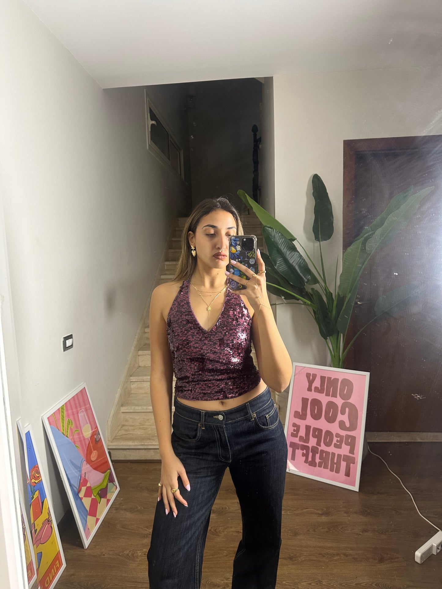 Handmade sequin top (Small)