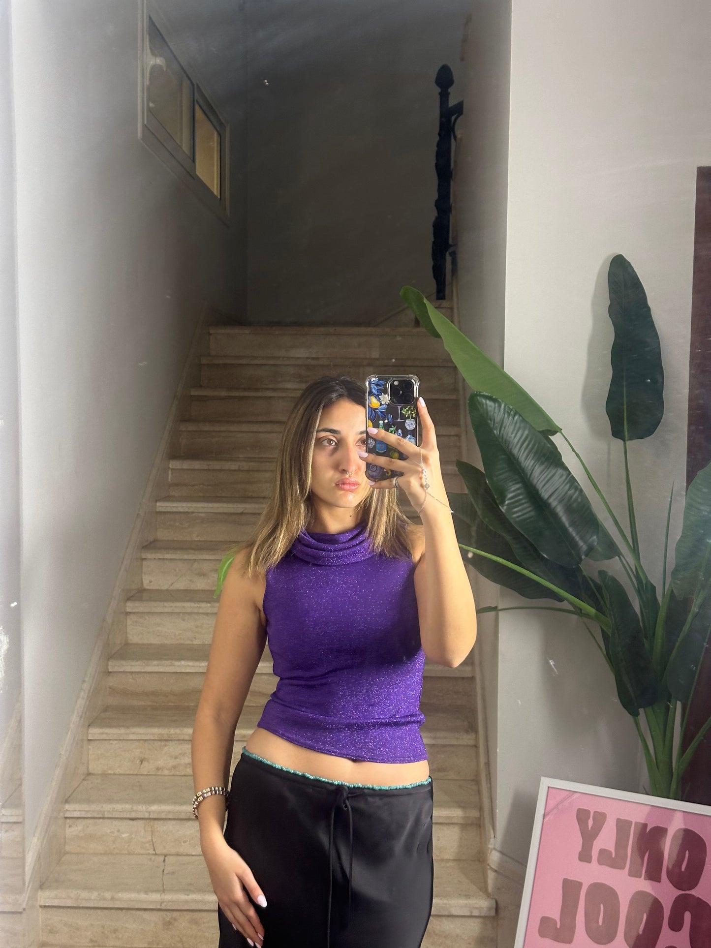 Fitted Purple Bling Top (Medium)