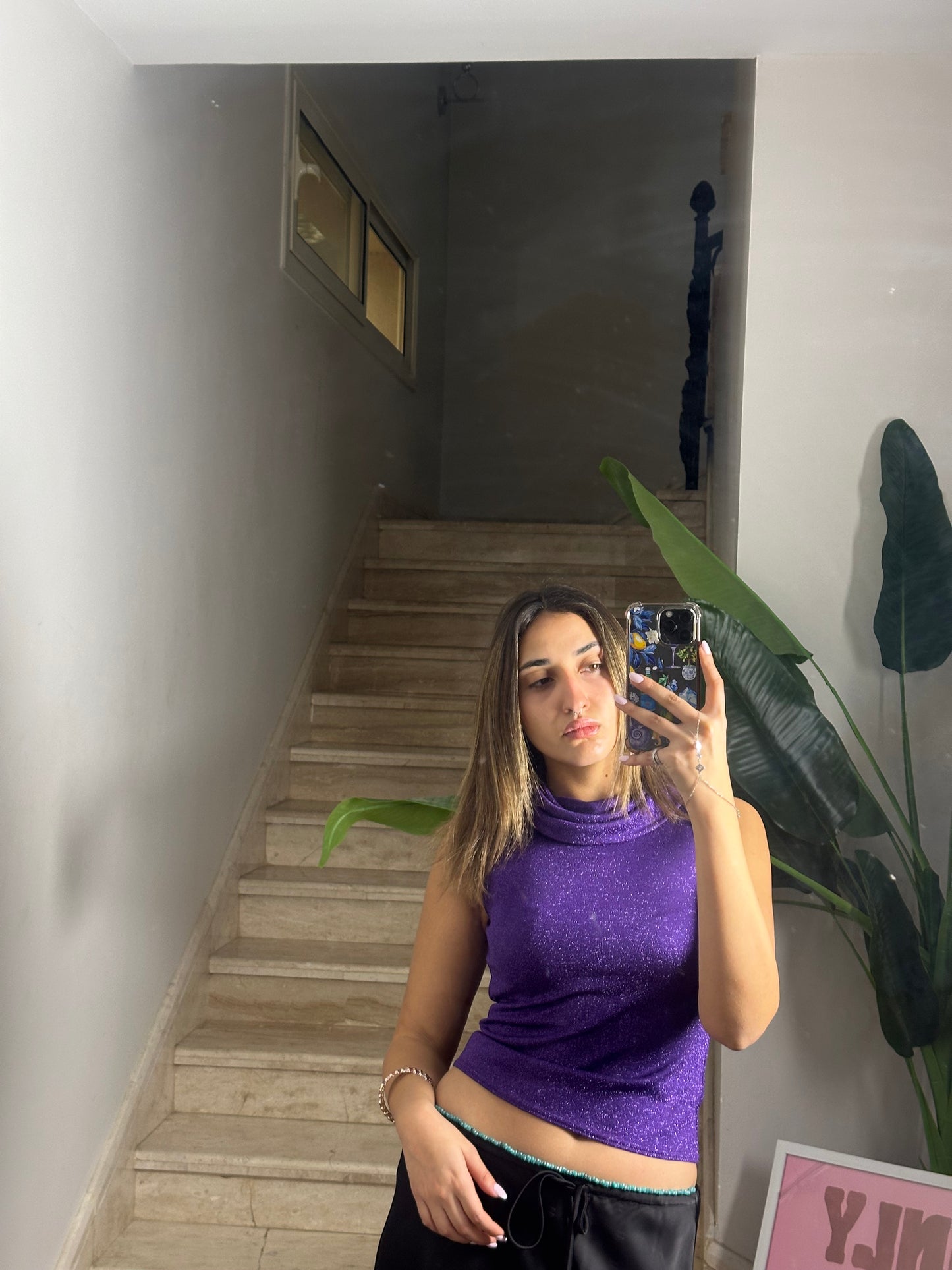 Fitted Purple Bling Top (Medium)