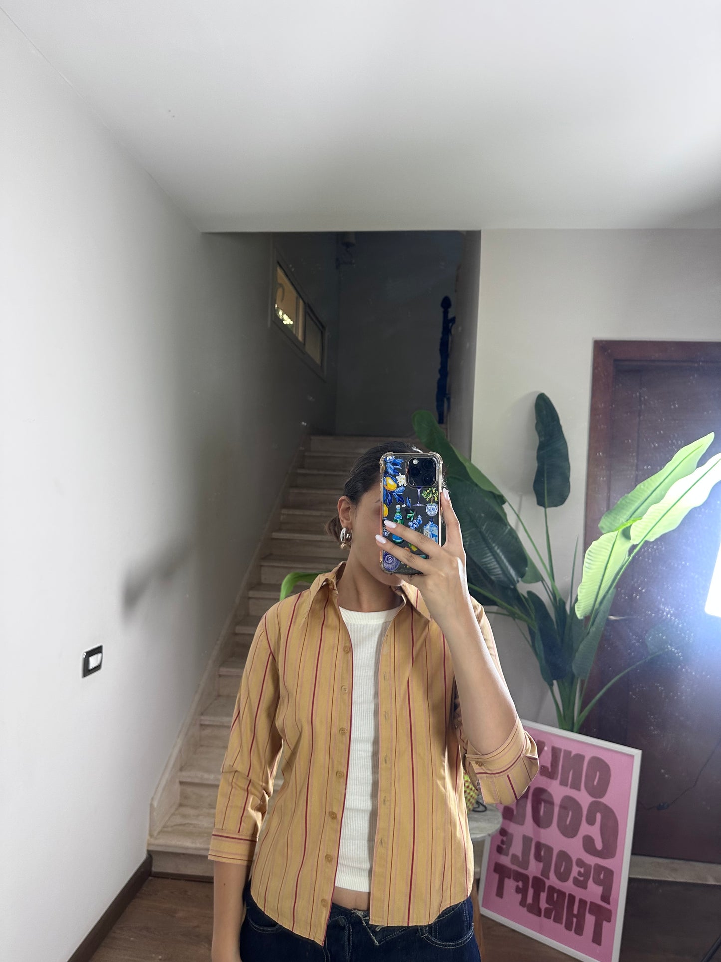 Striped Cotton Shirt (Small)