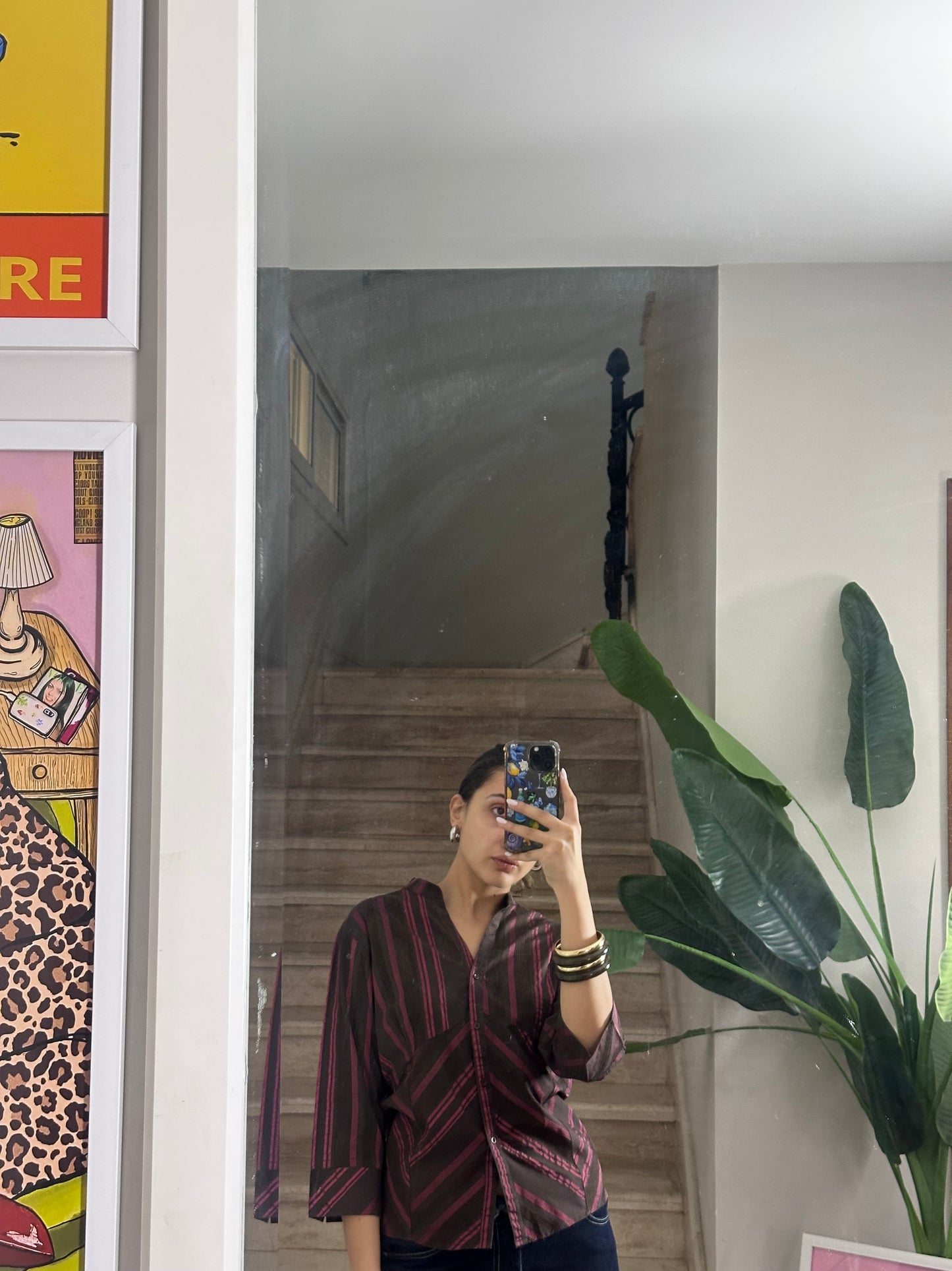 Abstract Striped Shirt (Large)