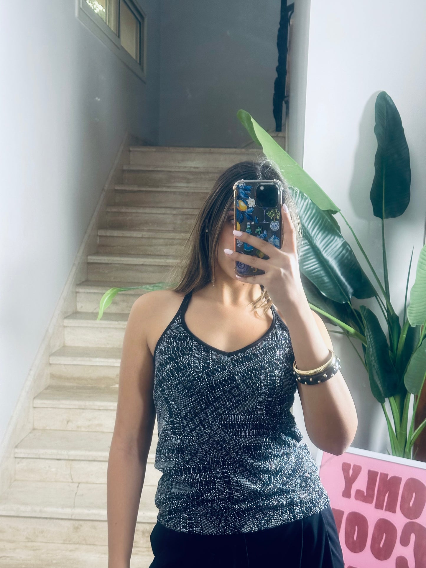 Black Shimmer Top (Medium)