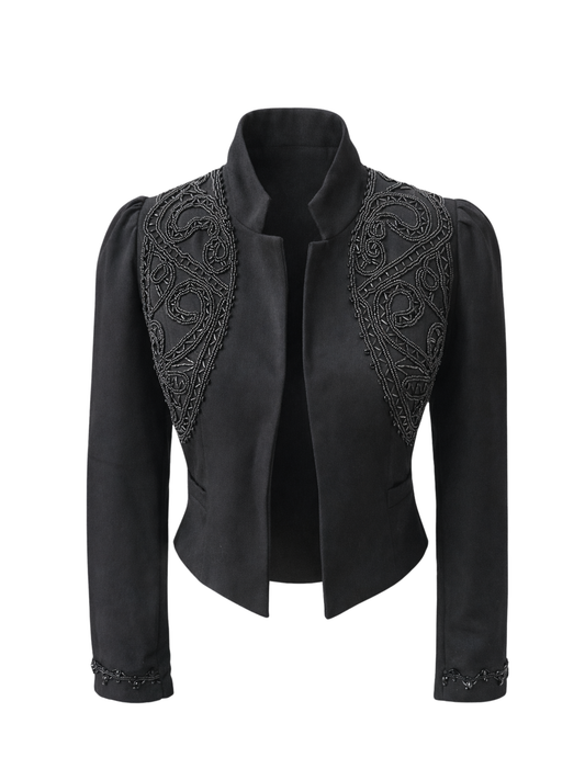 Embroidery Cropped Blazer (Small)