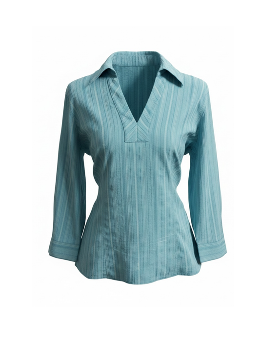 Baby Blue Striped Shirt (Large)