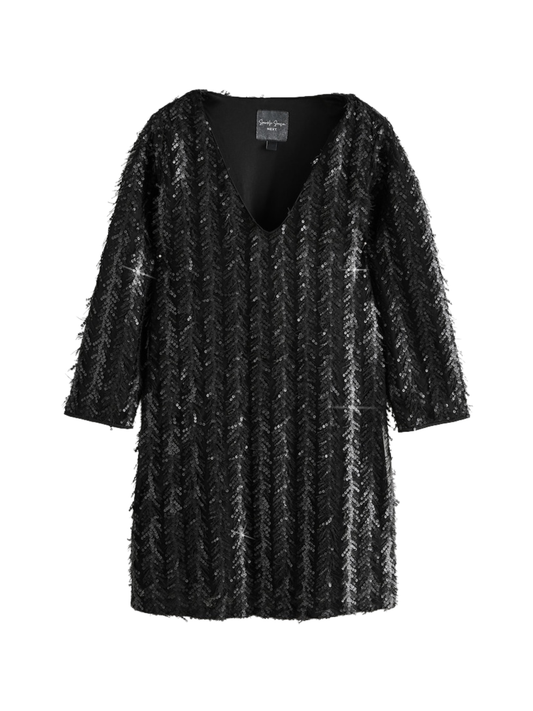 Fringe Sequin Midi Dress (Small)