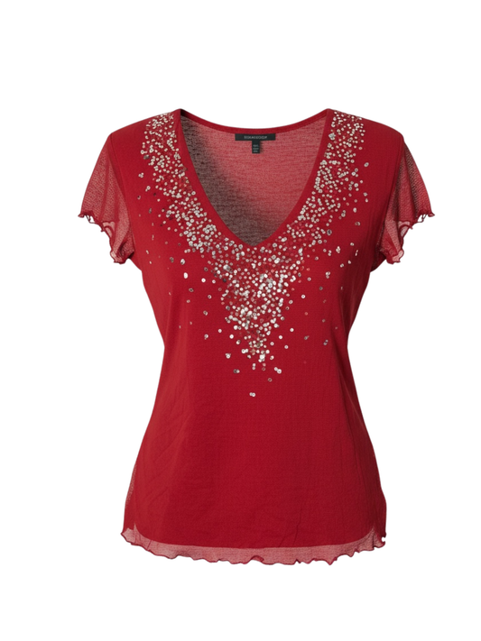 Red Sequined Top (Large)