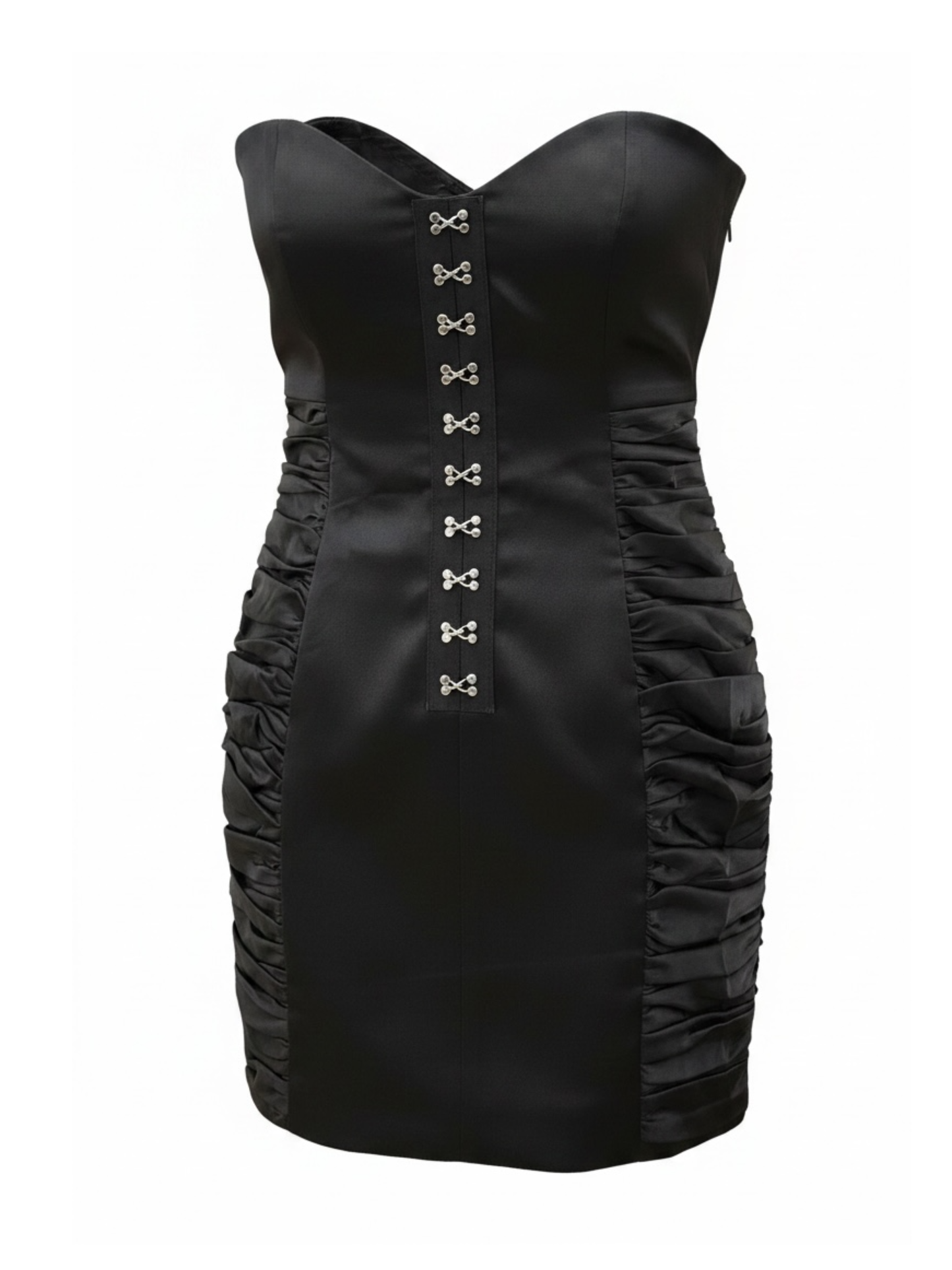 Black Rushed Dress (Small)
