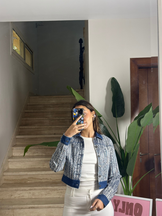 Spiral Print Denim (Medium)