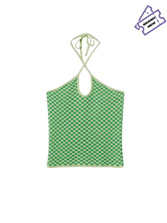 Check Knitted Bling Top (Medium)
