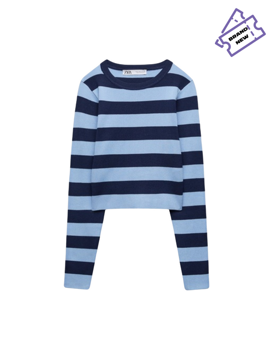 Blue Cropped Stripes (Small)