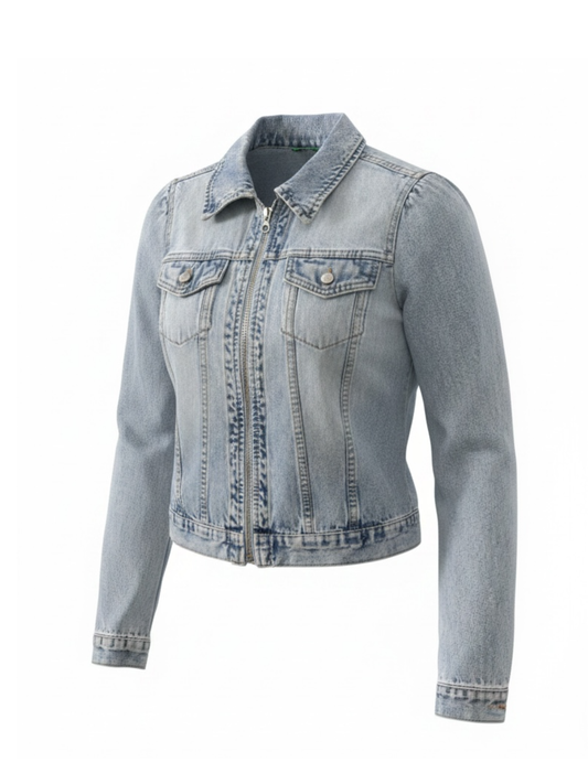 Light Wash Zip Up (X Small)