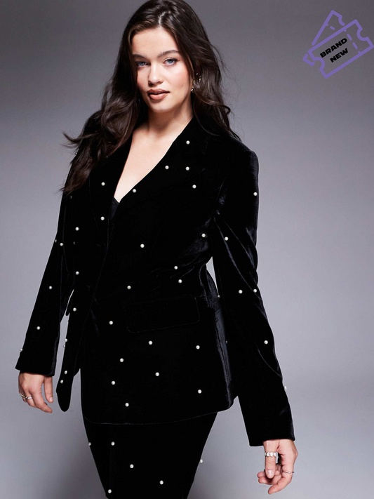 Pearl velvet Blazer (X Large)